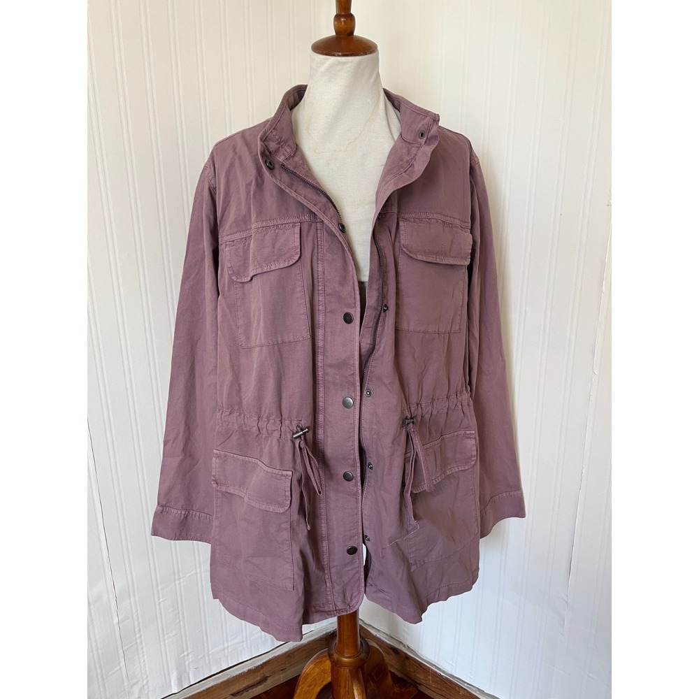 EVRI Womens Lavender Purple Chore Utility Coat Plus Size 3X Preppy Classic Mauve